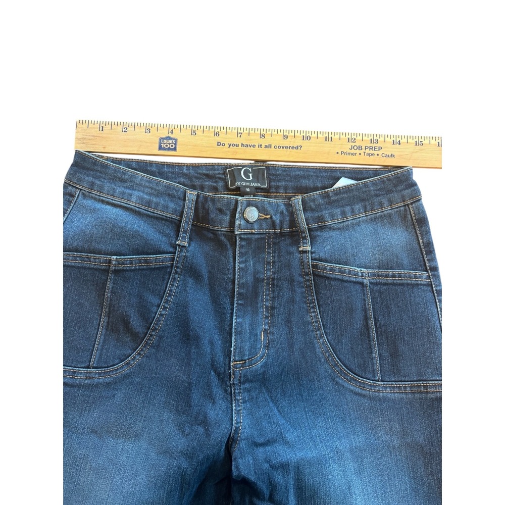 Wide Leg Jeans G By Giuliana Denim Flare 70s Style Blue Women's Size 10 - Picture 7 of 7